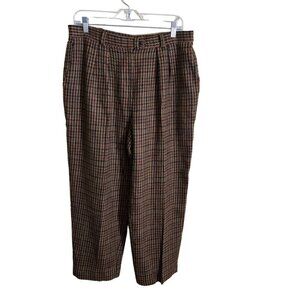 Vintage Country Sport David Smith Wool Blend Plaid Fully Lined Pants Size 16p